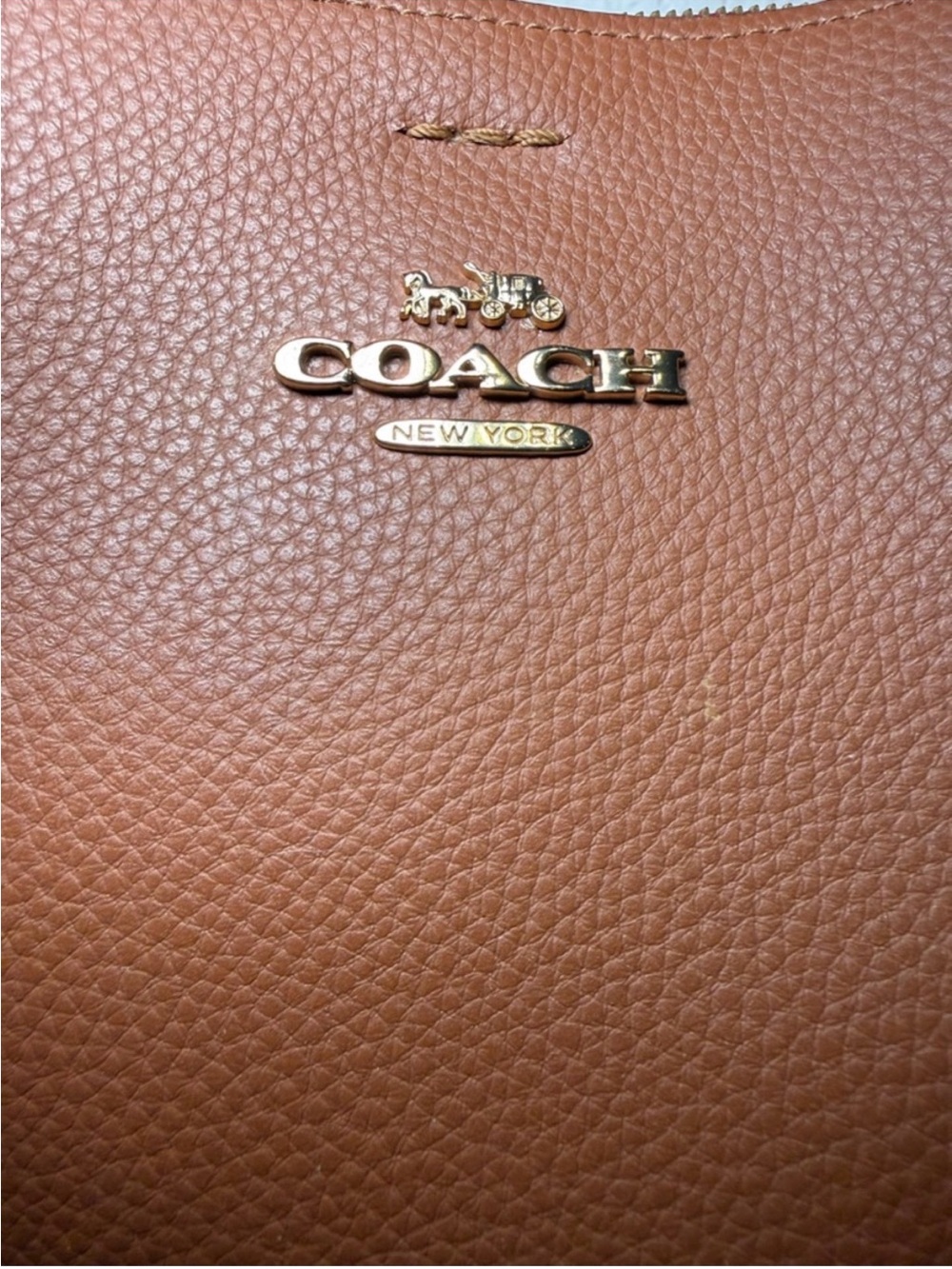 Coach Town Bucket Bag in Saddle Tan (91122) with Crossbody Strap Neutral Color - Picture 11 of 14
